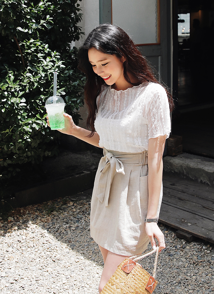 売れ筋商品|||ティー・タハリ カットソー トップス レディース Women's Woven Tasseled-Tie Flutter-Sleeve Blouse Green Leaf ティー・タハリ レディース カットソー トップス Women's Woven