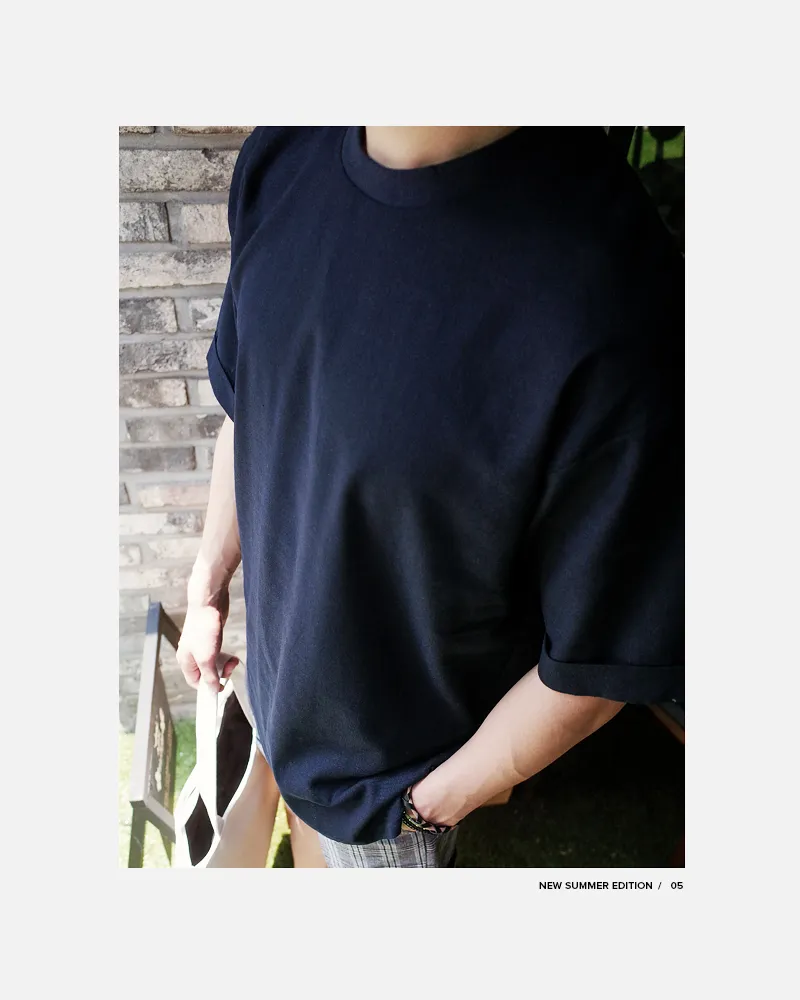 リネンブレンドロールアップスリーブTシャツ・全5色 | 詳細画像10