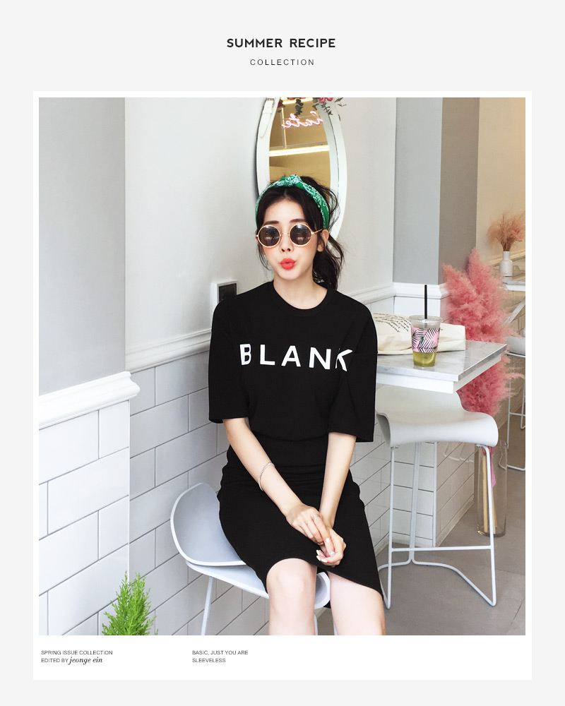 BLANKロゴTシャツ&ペンシルスカートSET・全2色 | DHOLIC | 詳細画像5