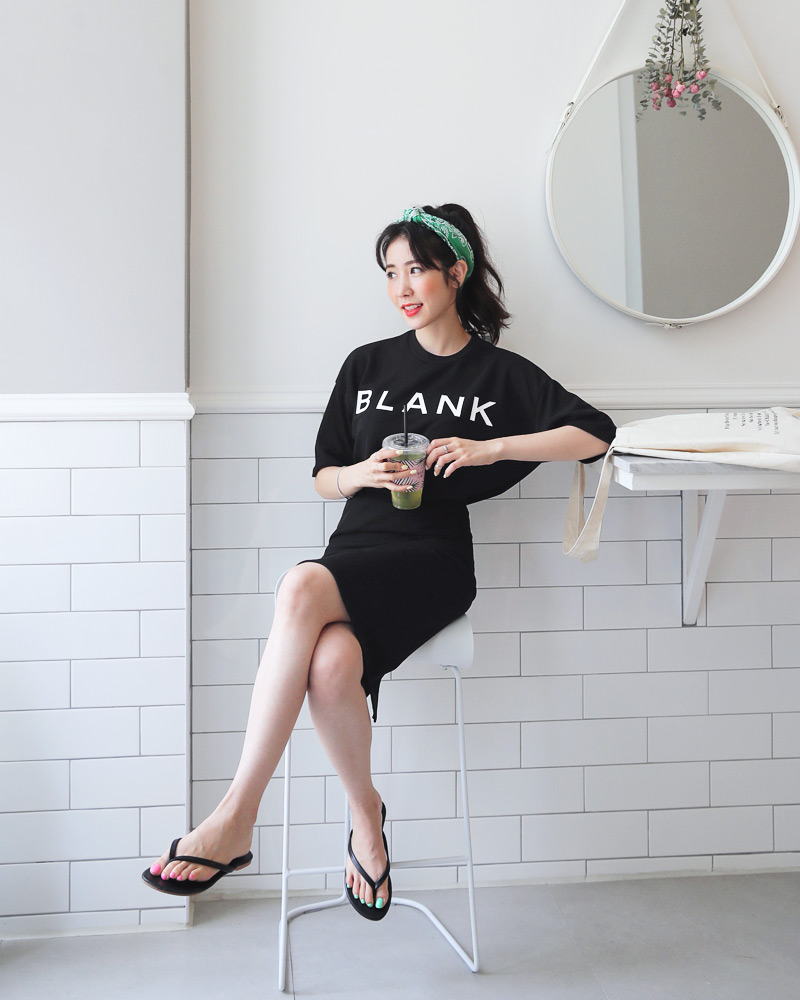 BLANKロゴTシャツ&ペンシルスカートSET・全2色 | DHOLIC | 詳細画像6