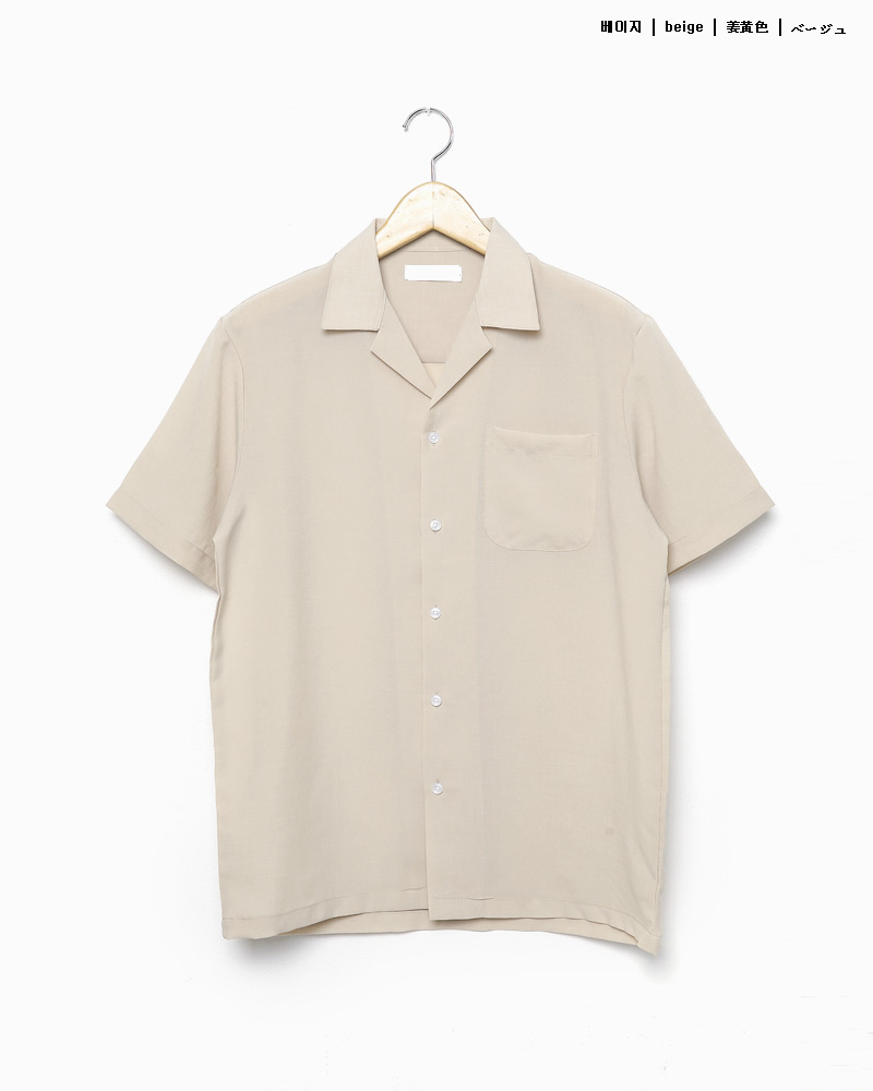 オープンカラーショートスリーブワンポケットシャツ・全4色 | 詳細画像18