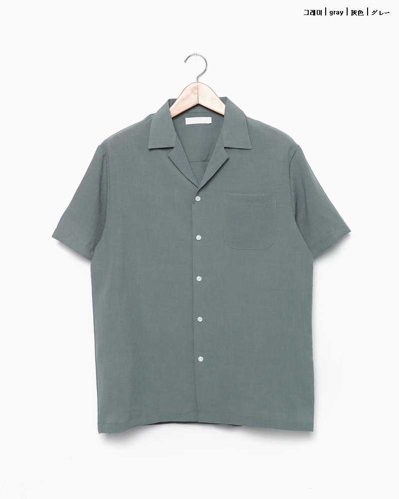オープンカラーショートスリーブワンポケットシャツ・全4色 | 詳細画像20