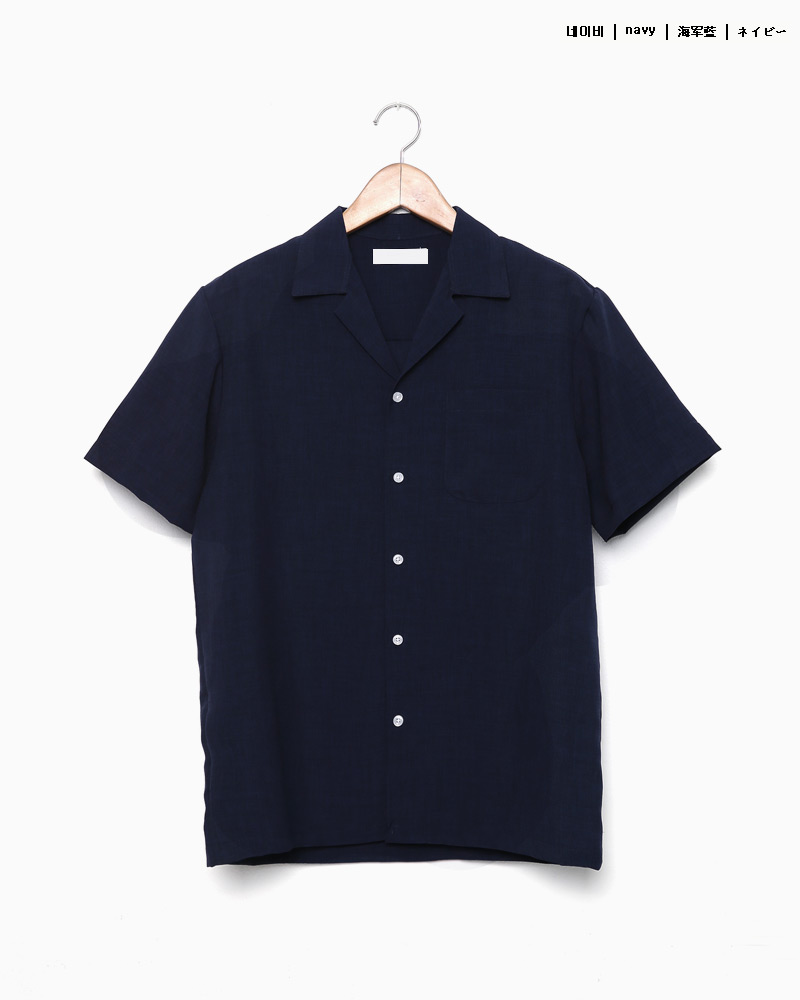 オープンカラーショートスリーブワンポケットシャツ・全4色 | 詳細画像21