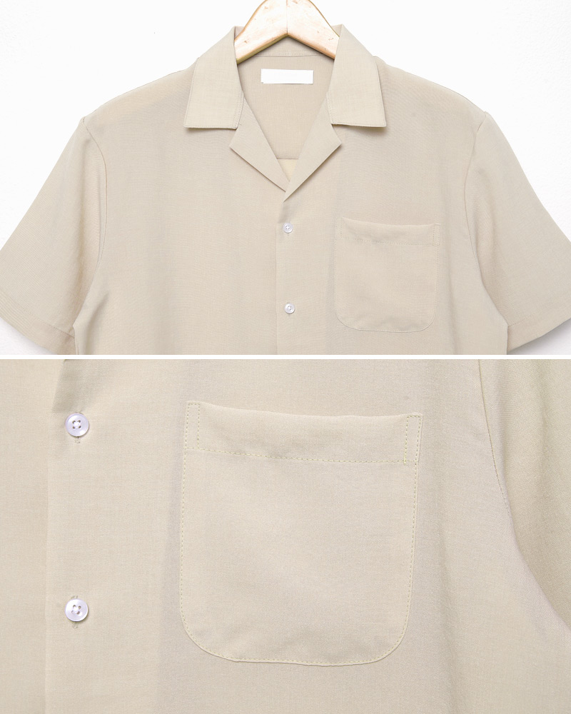 オープンカラーショートスリーブワンポケットシャツ・全4色 | 詳細画像23
