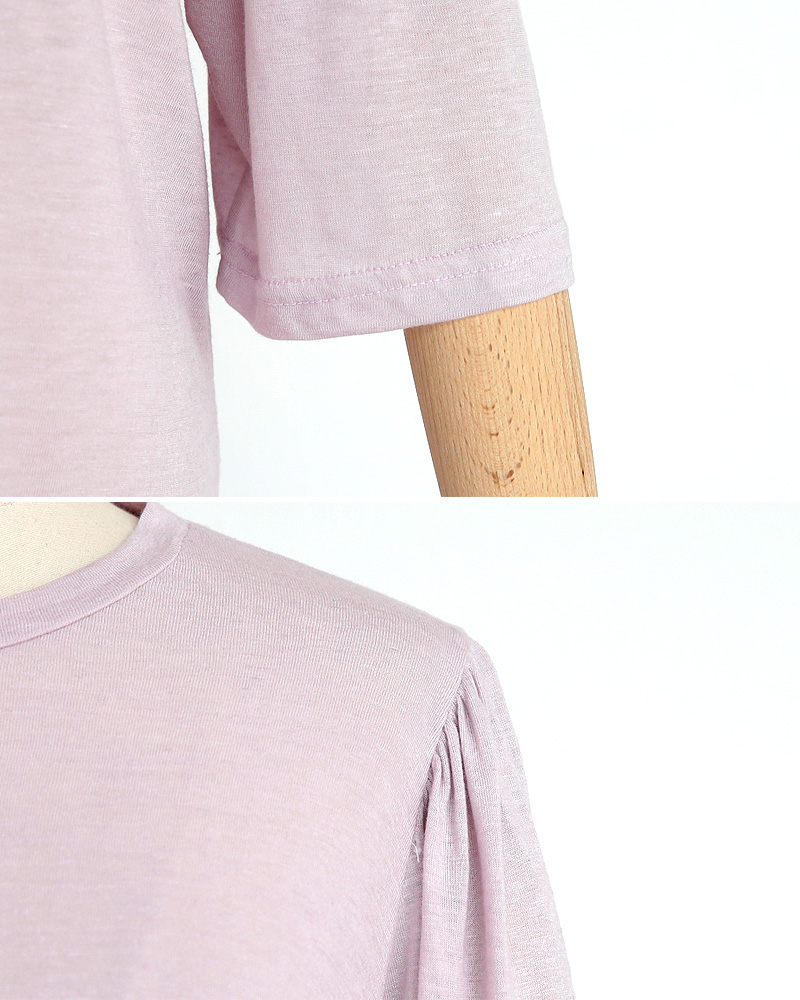 リネンブレンドギャザースリーブTシャツ・全3色 | DHOLIC PLUS | 詳細画像21