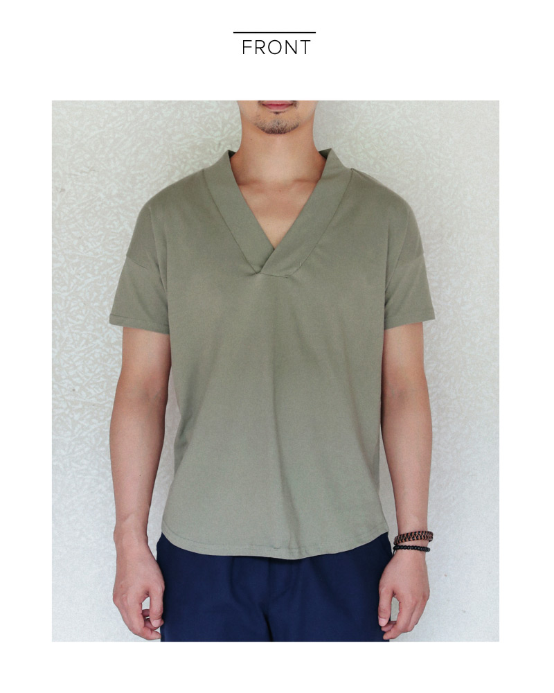 VネックショートスリーブコットンTシャツ・全3色 | 詳細画像12