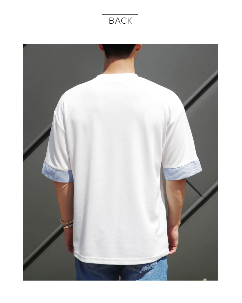 ストライプスリーブヘムコットンTシャツ・全3色 | 詳細画像15