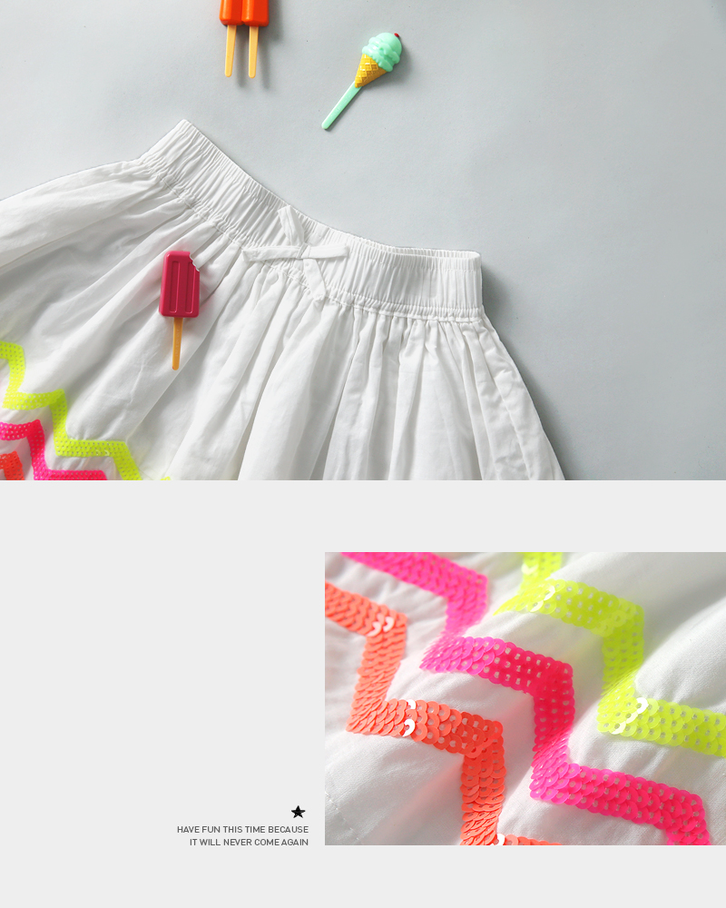[1~8歳]スパンコールジグザグラインフレアスカート・全1色 | 詳細画像4