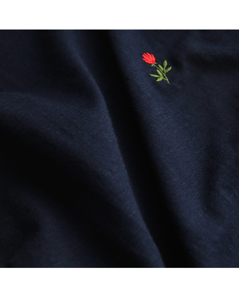 花柄刺繍ドロップショルダーTシャツ・全2色 | DHOLIC | 詳細画像26