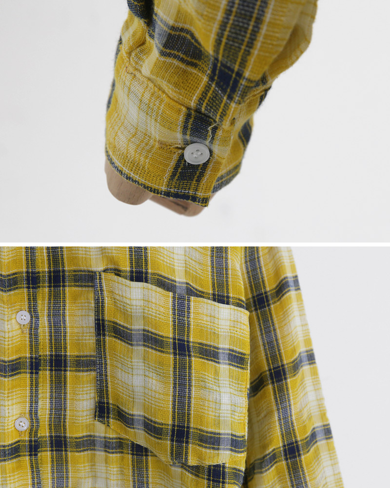オーバーサイズワンポケットチェックシャツ・全2色 | DHOLIC | 詳細画像22