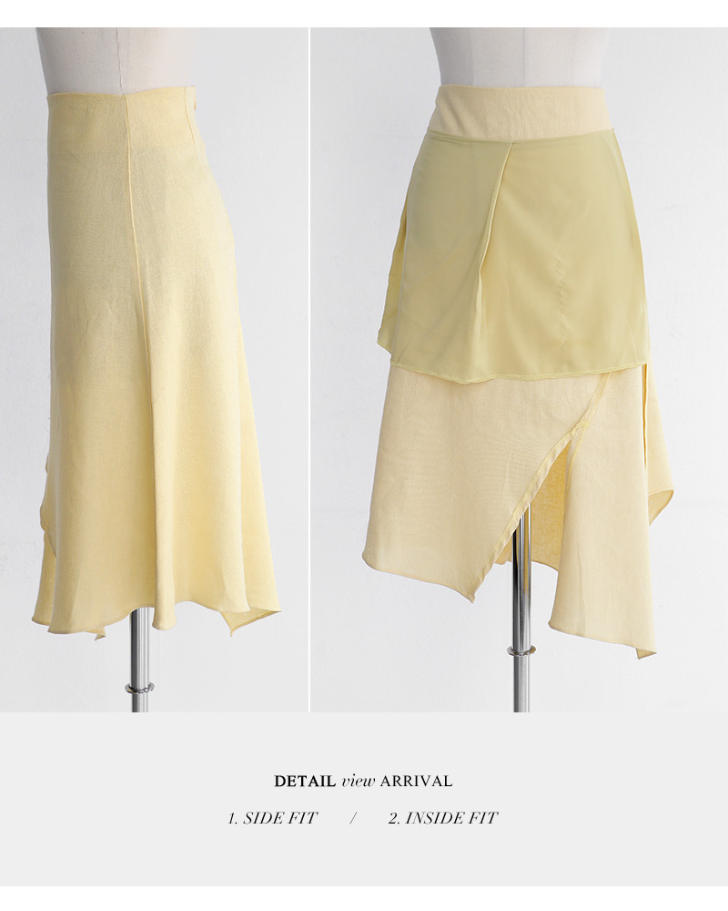 リネン混スリットアンバランススカート・全3色 | DHOLIC | 詳細画像30