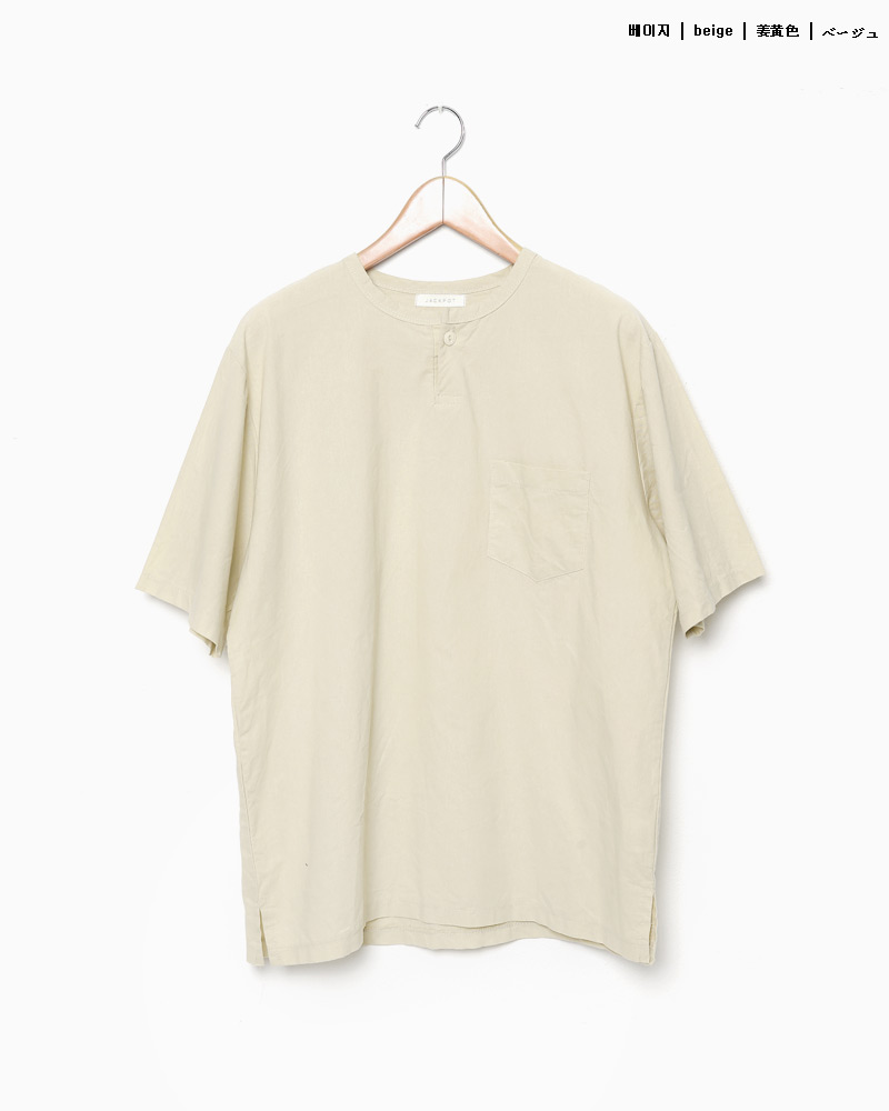 リネン混ワンポケットヘンリーネックTシャツ・全5色 | 詳細画像20
