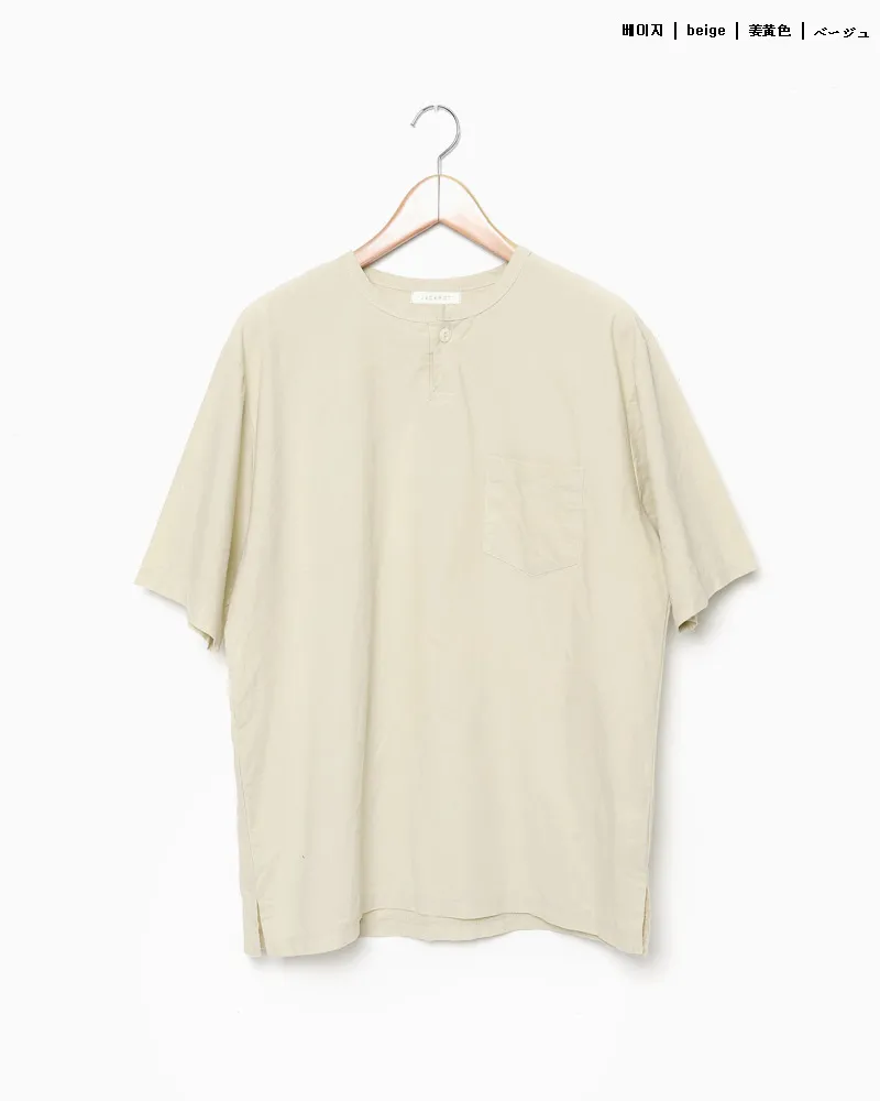 リネン混ワンポケットヘンリーネックTシャツ・全5色 | 詳細画像20