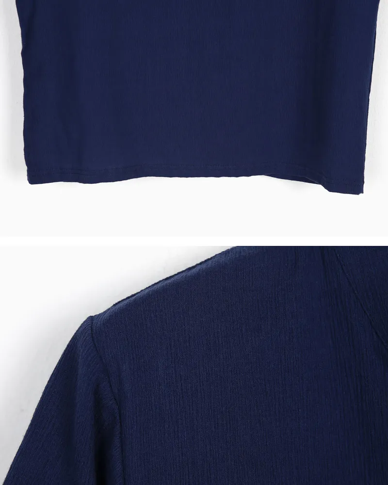 リネンテイストスタンドカラースリットネックTシャツ・全4色 | 詳細画像28