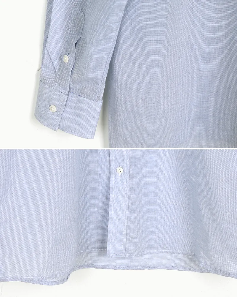 リネン混ブルータグワンポケットシャツ・全3色 | 詳細画像23