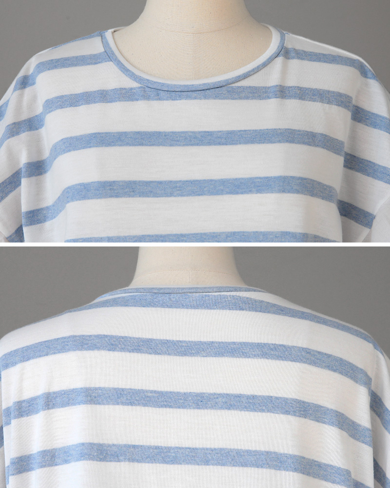 フリルショートスリーブボーダーTシャツ・全3色 | DHOLIC PLUS | 詳細画像23