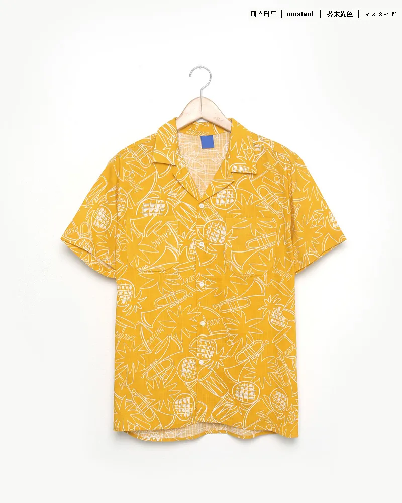 パイナップルパターンオープンカラーシャツ・全3色 | 詳細画像22