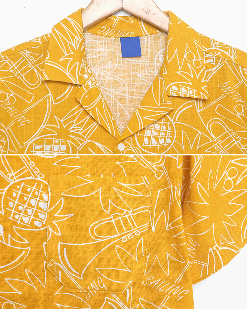 パイナップルパターンオープンカラーシャツ・全3色 | 詳細画像26