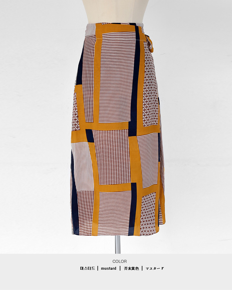 パターンカラーラインラップスカート・全2色 | DHOLIC | 詳細画像15