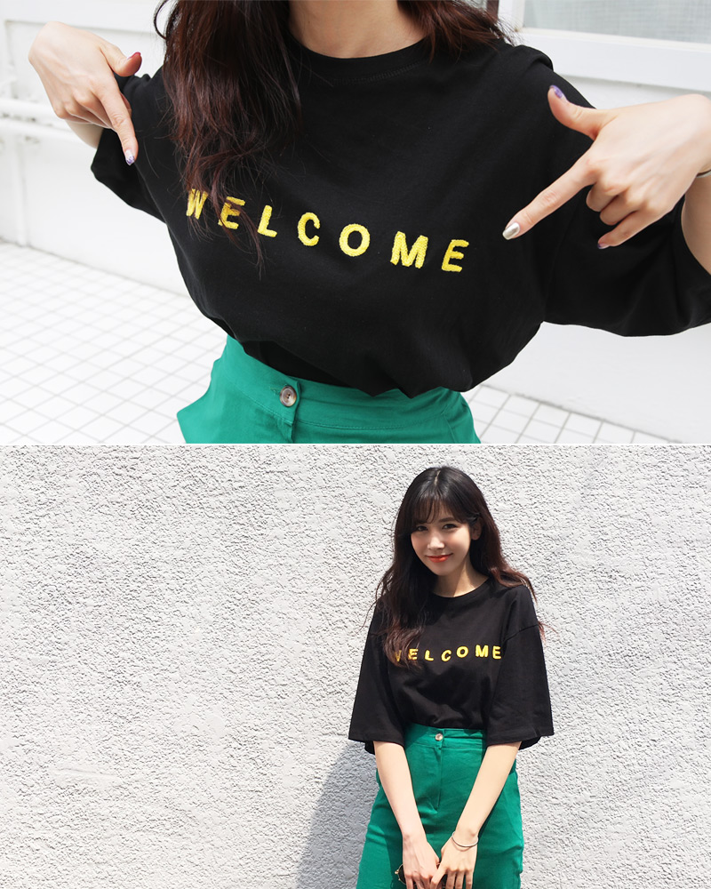 WELCOME刺繍オーバーサイズTシャツ・全4色 | DHOLIC | 詳細画像15