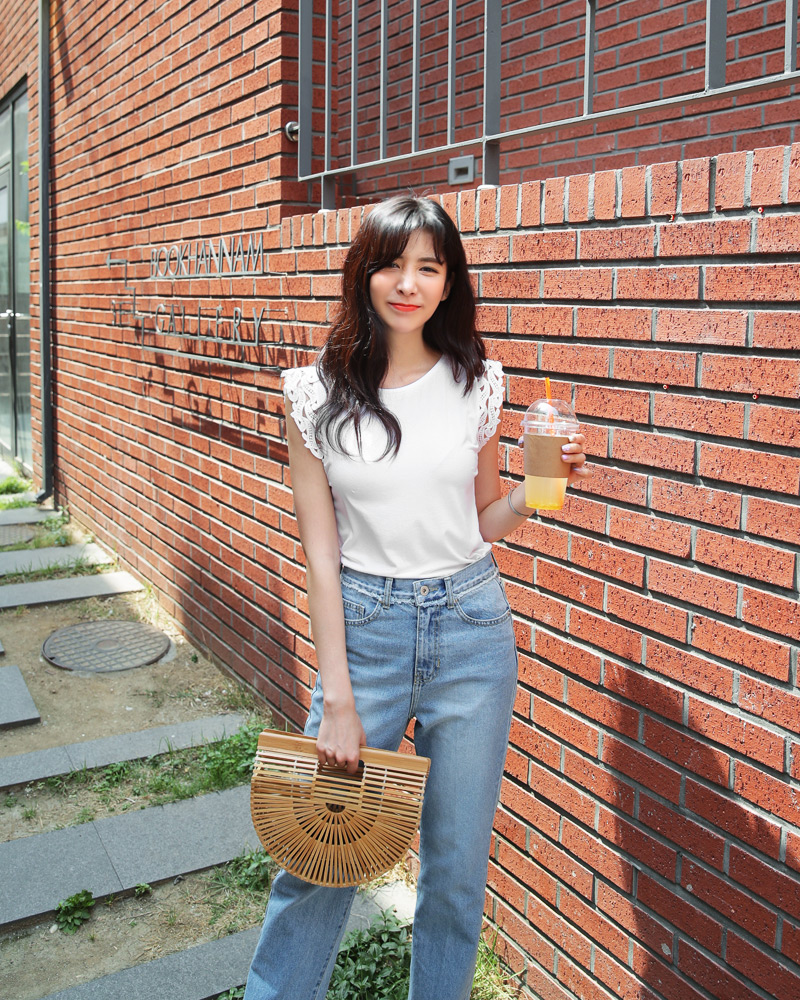 コントラストポケットフレイドヘムデニムパンツ・全1色 | DHOLIC | 詳細画像4