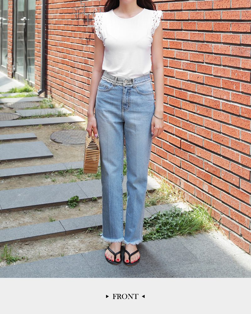 コントラストポケットフレイドヘムデニムパンツ・全1色 | DHOLIC | 詳細画像15