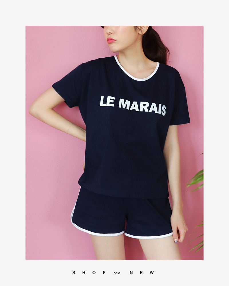 LE MARAISバイカラーTシャツ&ショートパンツSET・全2色 | DHOLIC | 詳細画像18