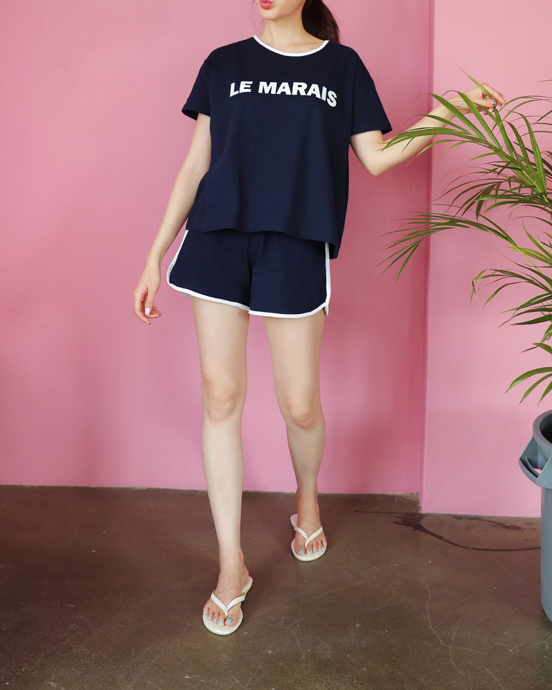 LE MARAISバイカラーTシャツ&ショートパンツSET・全2色 | DHOLIC | 詳細画像19