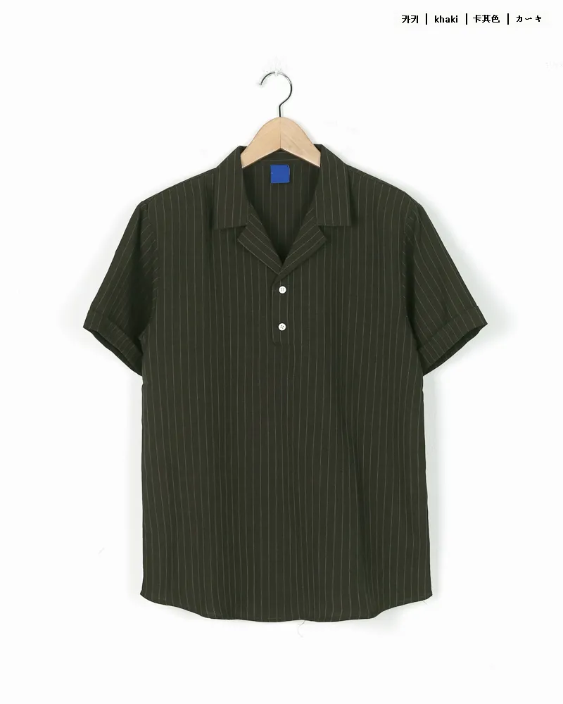 チョークストライプツーボタンオープンカラーシャツ・全7色 | 詳細画像34