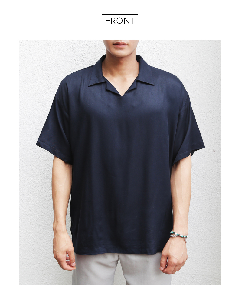 シルキーオープンカラーアンバランスTシャツ・全3色 | 詳細画像19