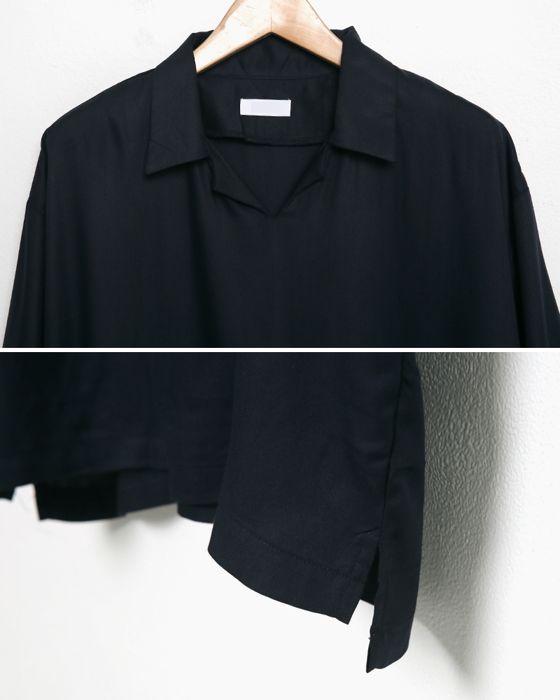 シルキーオープンカラーアンバランスTシャツ・全3色 | 詳細画像27