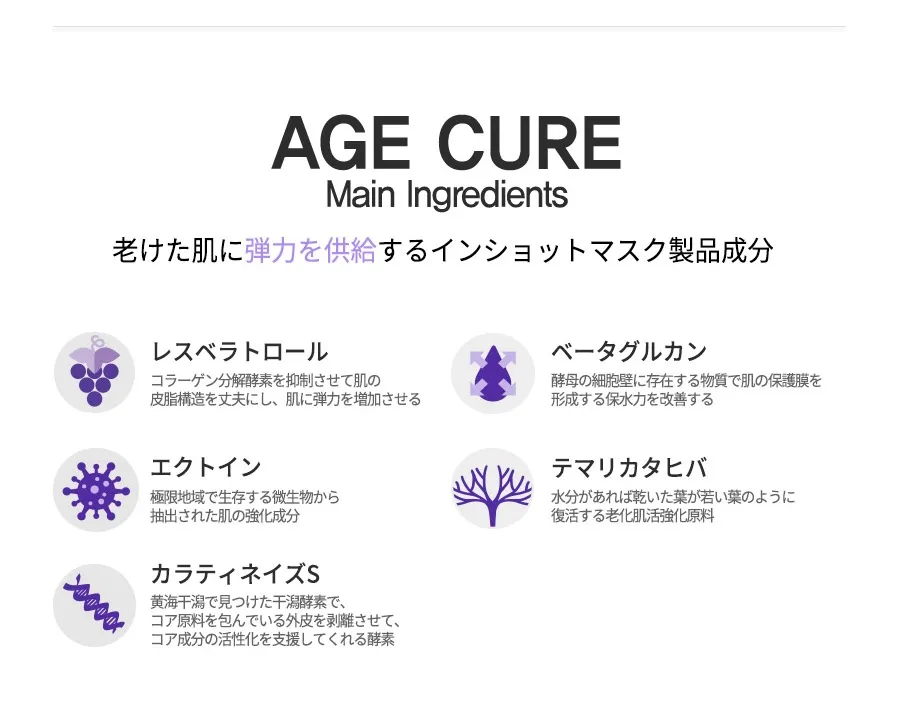 [ザ・ウジュ] フェイスインショットマスクエイジキュア5EA | 詳細画像4