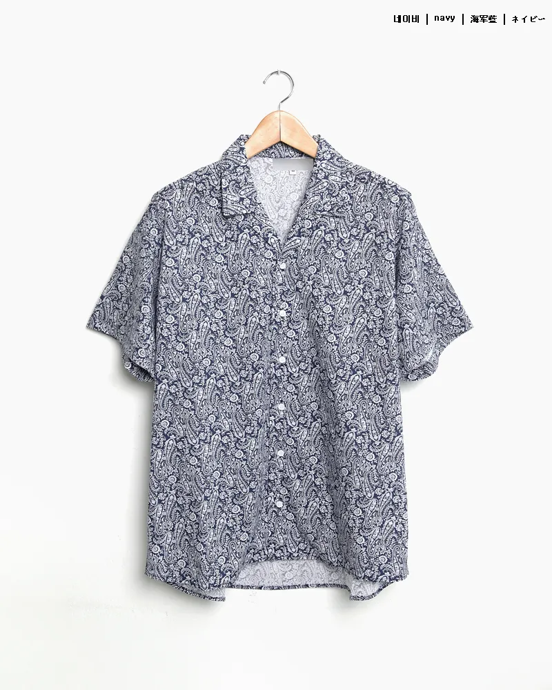 ペイズリーパターンオープンカラーシャツ・全2色 | 詳細画像18