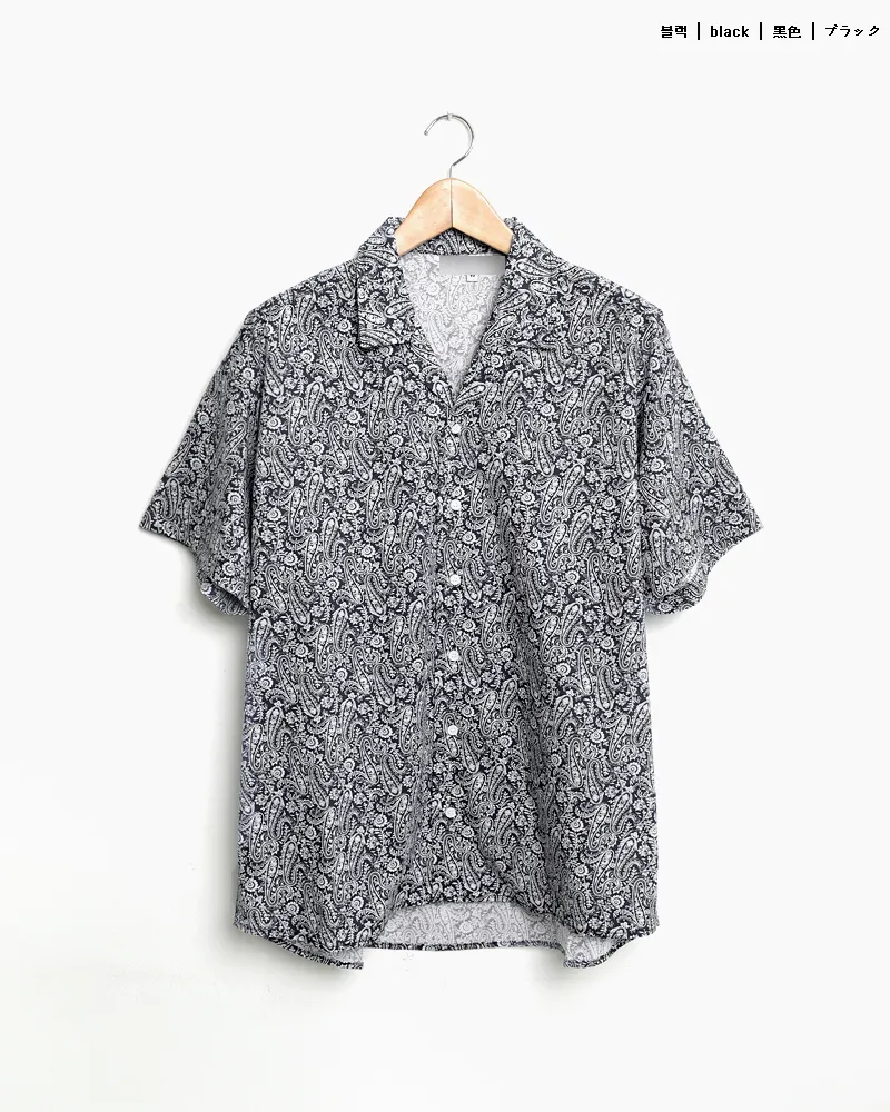 ペイズリーパターンオープンカラーシャツ・全2色 | 詳細画像20