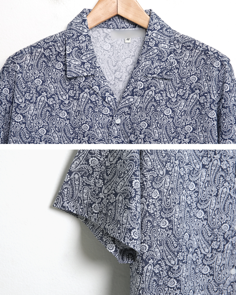 ペイズリーパターンオープンカラーシャツ・全2色 | 詳細画像21