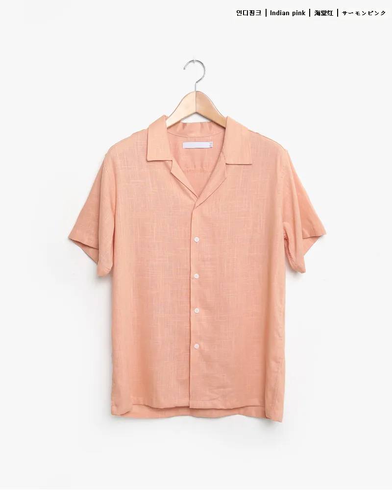 リネン混ショートスリーブオープンカラーシャツ・全5色 | 詳細画像18