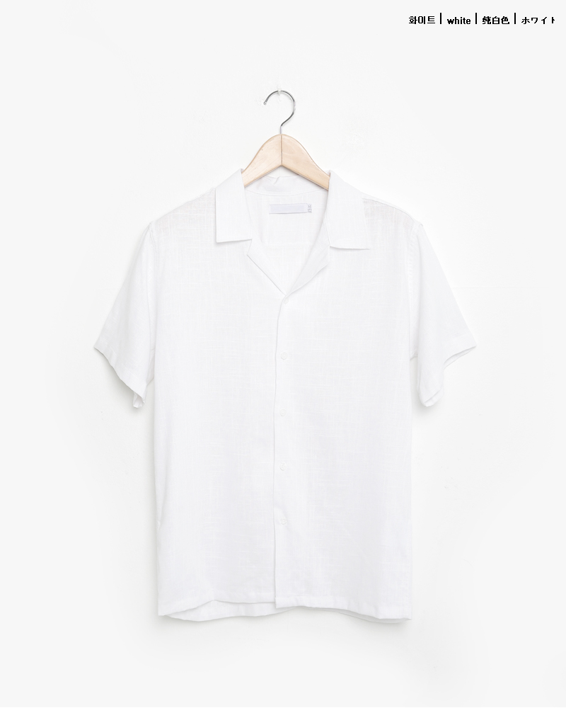 リネン混ショートスリーブオープンカラーシャツ・全5色 | 詳細画像20