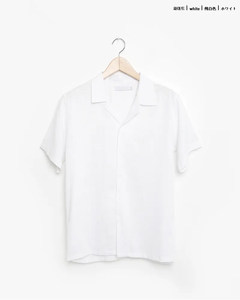 リネン混ショートスリーブオープンカラーシャツ・全5色 | 詳細画像20