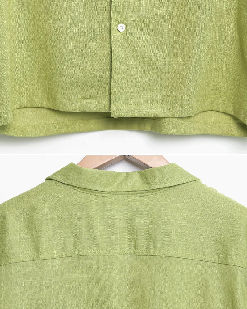 リネン混ショートスリーブオープンカラーシャツ・全5色 | 詳細画像22