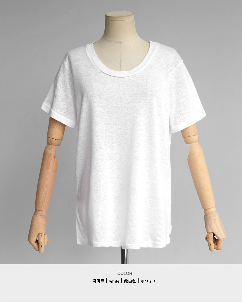 リネン混ショートスリーブTシャツ・全4色 | DHOLIC | 詳細画像28