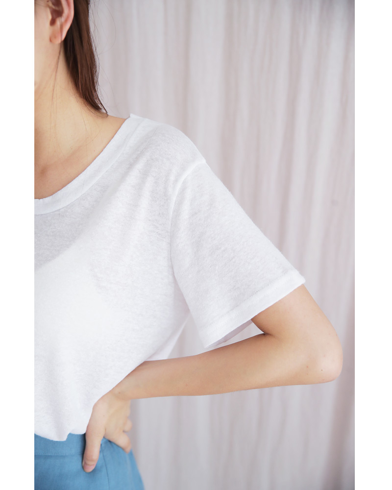 リネン混ショートスリーブTシャツ・全4色 | DHOLIC | 詳細画像9