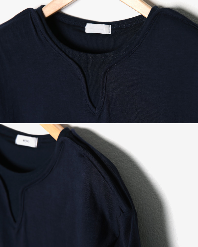 レイヤードネックハーフスリーブTシャツ・全3色 | 詳細画像24