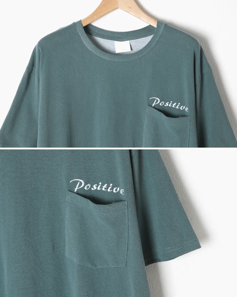 Positive刺繍ワンポケット半袖Tシャツ・全4色 | 詳細画像21