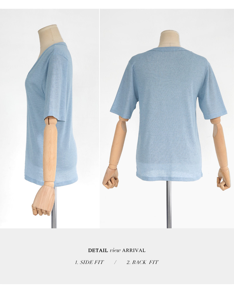 リネン混UネックショートスリーブTシャツ・全4色 | DHOLIC | 詳細画像35