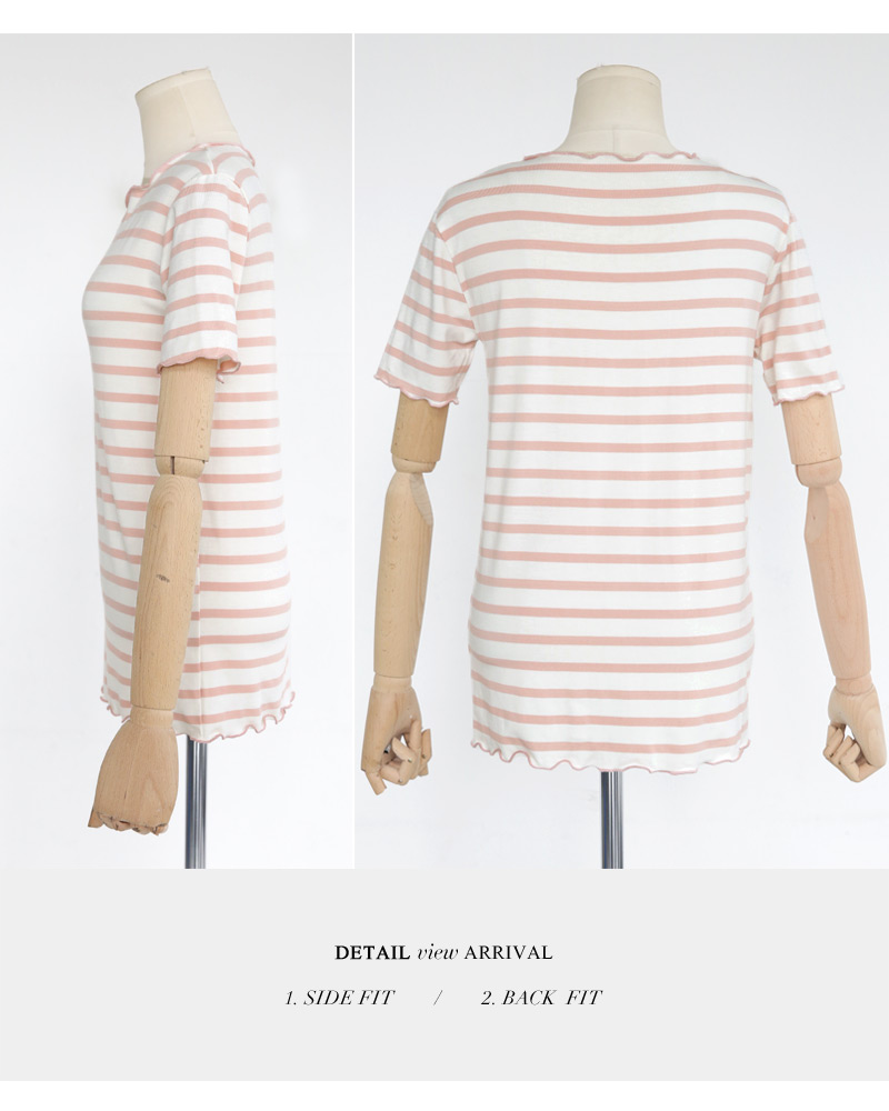 ウェーブヘムボーダーショートスリーブTシャツ・全4色 | DHOLIC | 詳細画像24