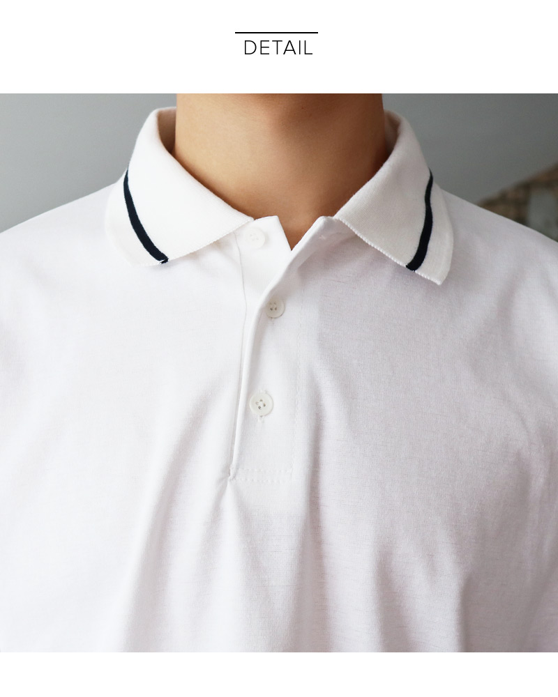 ポロカラーラインポイント半袖Tシャツ・全2色 | 詳細画像16