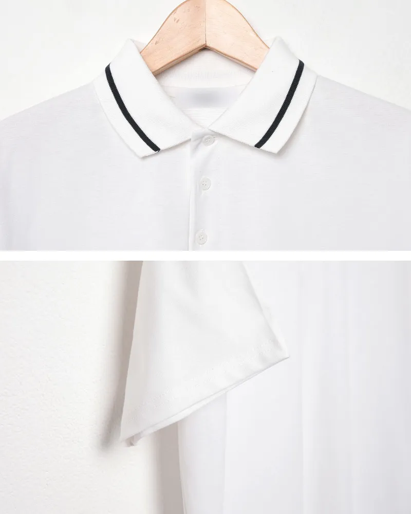 ポロカラーラインポイント半袖Tシャツ・全2色 | 詳細画像20
