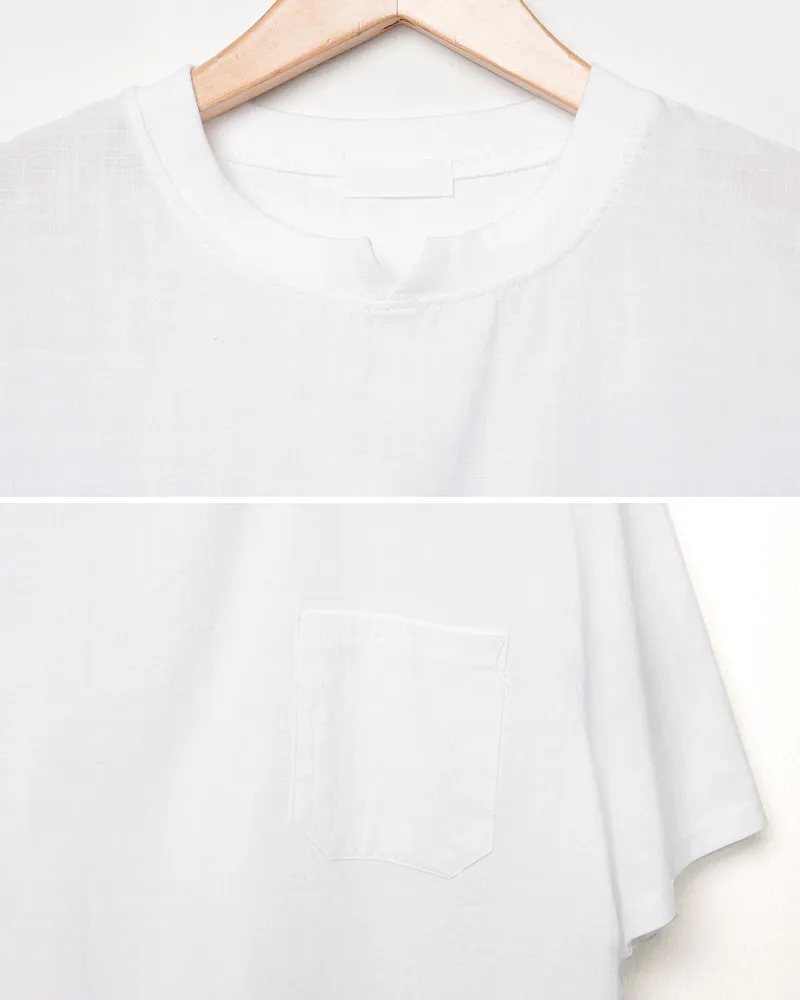 VカットネックワンポケットリネンTシャツ・全2色 | 詳細画像20