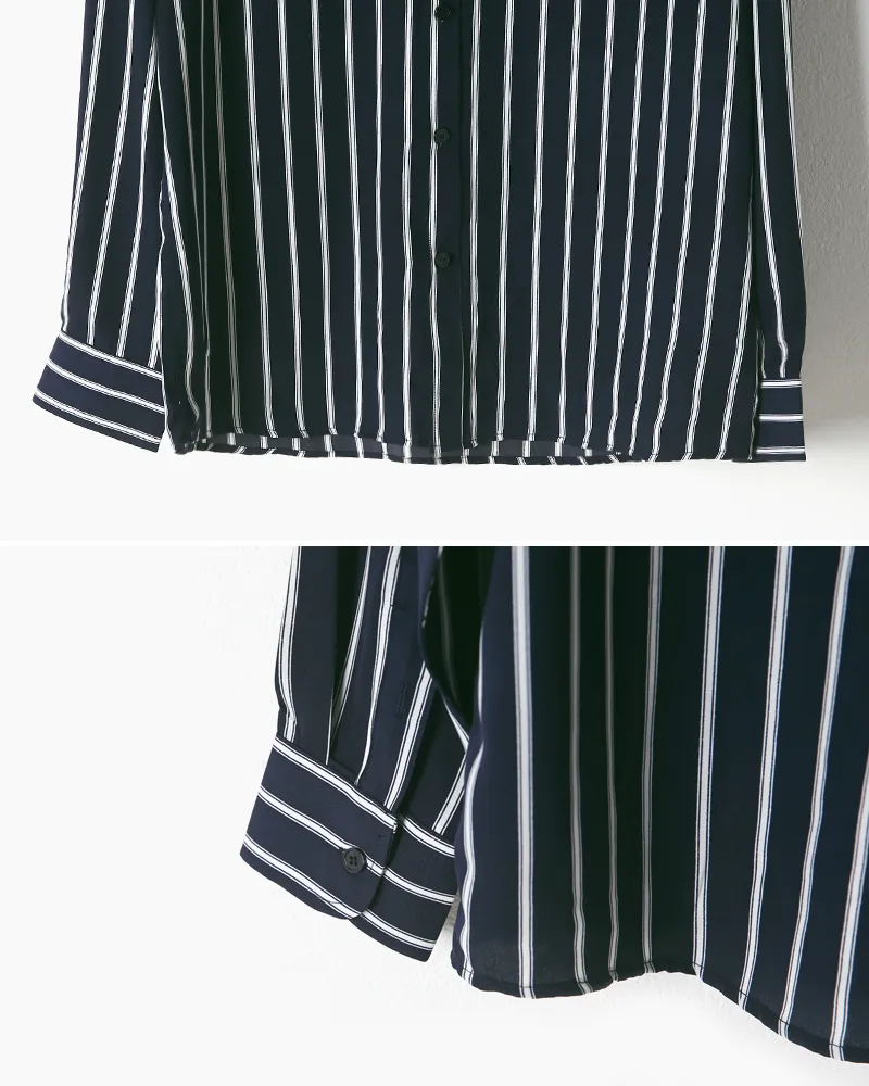シルキーストライプパターンシャツ・全2色 | 詳細画像27