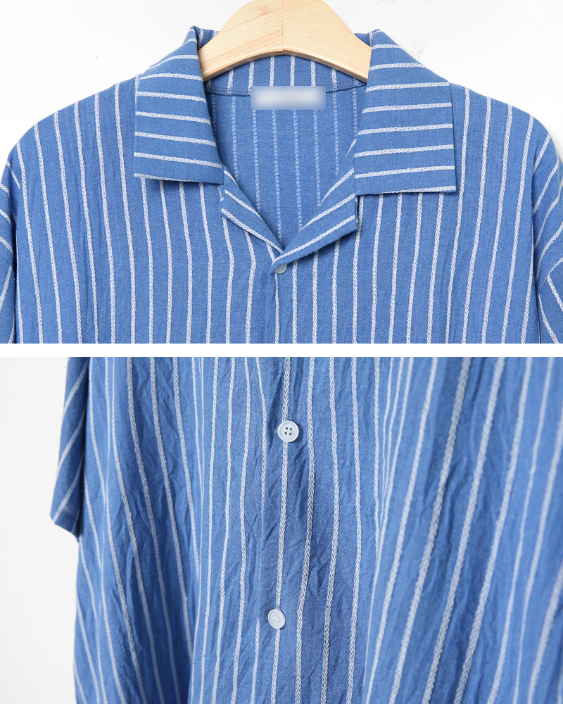 アンバランスヘムストライプオープンカラーシャツ・全2色 | 詳細画像22